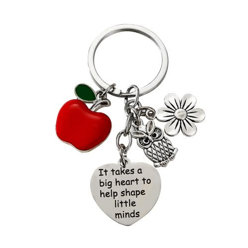Titanium Steel Key Clasp, Unisex & different styles for choice & with letter pattern, original color, key clasp total length 80-90mm, Sold By PC