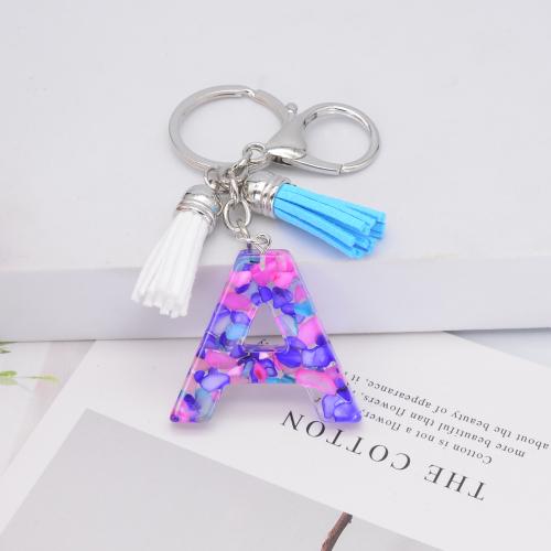 Resin Key Clasp, with Tibetan Style, Alphabet Letter, epoxy gel, Unisex & different styles for choice, 115mm, Sold By PC