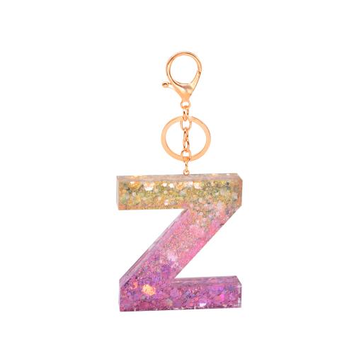 Resin Key Clasp, with Tibetan Style, Alphabet Letter, epoxy gel, Unisex & different styles for choice, Sold By PC