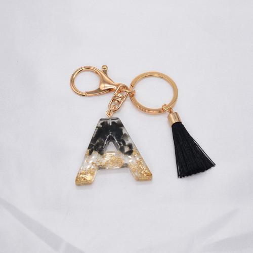 Resin Key Clasp, with Tibetan Style, Alphabet Letter, epoxy gel, Unisex & different styles for choice, Sold By PC
