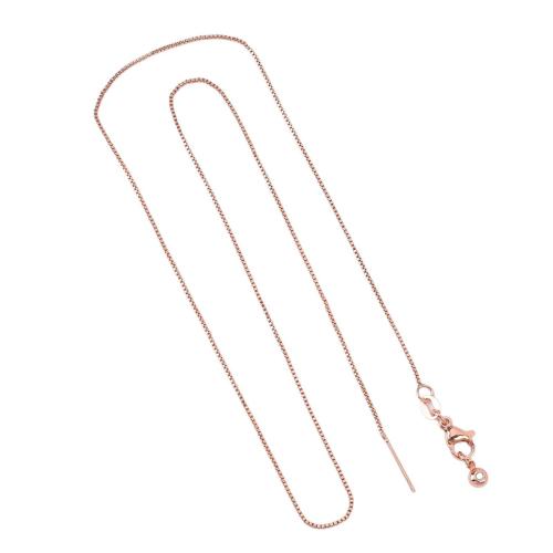 Brass Necklace Chain, DIY, rose gold color, Length:Approx 45 cm, Sold By Bag