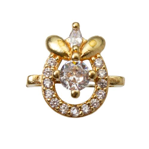 Rhinestone Brass Pendants, plated, DIY & with rhinestone & double-hole, golden, nickel, lead & cadmium free, 11.06x6.40x10.60mm, Sold By PC