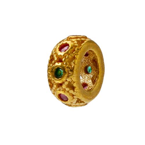 Rhinestone Brass Beads, plated, DIY & with rhinestone, golden, nickel, lead & cadmium free, 8x3.70x8mm, Sold By PC