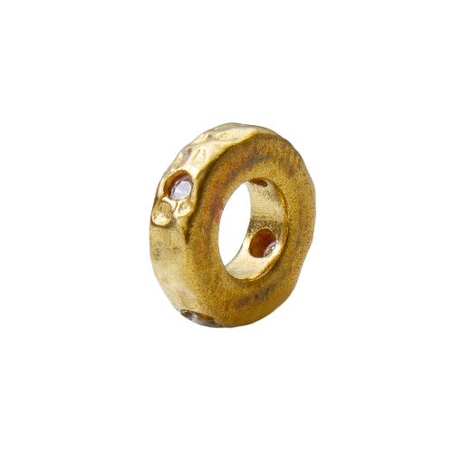 Rhinestone Brass Beads, plated, DIY & with rhinestone, golden, nickel, lead & cadmium free, 7.70x2.30x7.70mm, Inner Diameter:Approx 1.2mm, Sold By PC
