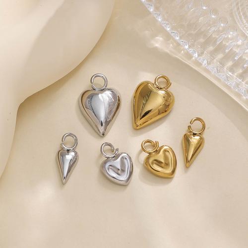 Stainless Steel Heart Pendants, 304 Stainless Steel, plated, DIY & different styles for choice, more colors for choice, 10PCs/Bag, Sold By Bag