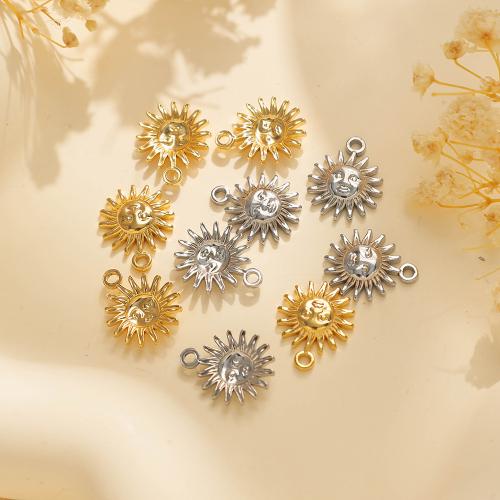 Stainless Steel Pendants, 304 Stainless Steel, Sun, plated, DIY, more colors for choice, 10PCs/Bag, Sold By Bag