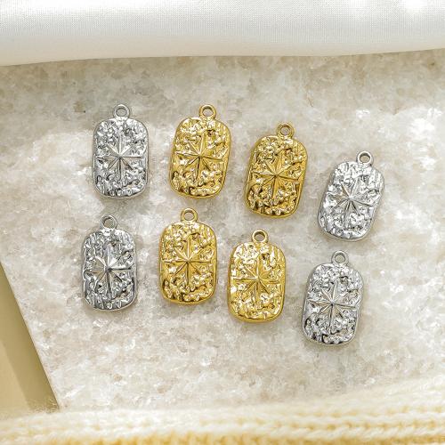 Stainless Steel Pendants, 304 Stainless Steel, Square, plated, DIY, more colors for choice, 10PCs/Bag, Sold By Bag