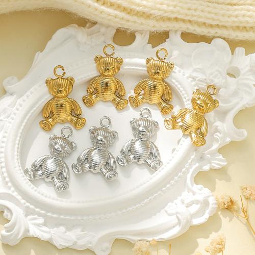 Stainless Steel Pendants, 304 Stainless Steel, Bear, plated, DIY, more colors for choice, 10PCs/Bag, Sold By Bag