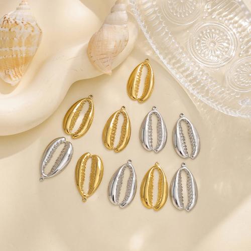 Stainless Steel Pendants, 304 Stainless Steel, Shell, plated, DIY, more colors for choice, 10PCs/Bag, Sold By Bag