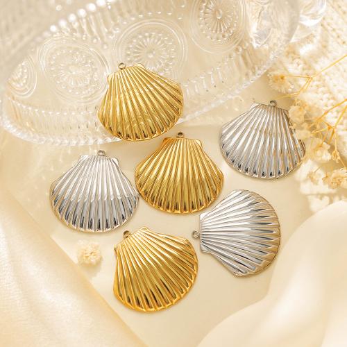 Stainless Steel Pendants, 304 Stainless Steel, Shell, plated, DIY, more colors for choice, 10PCs/Bag, Sold By Bag
