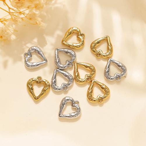 Stainless Steel Heart Pendants, 304 Stainless Steel, plated, DIY, more colors for choice, 10PCs/Bag, Sold By Bag