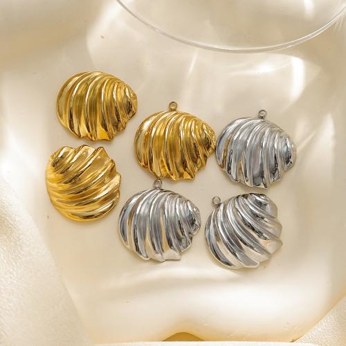 Stainless Steel Pendants, 304 Stainless Steel, Shell, plated, DIY, more colors for choice, 10PCs/Bag, Sold By Bag