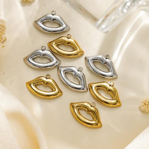 Stainless Steel Pendants, 304 Stainless Steel, Lip, plated, DIY, more colors for choice, 10PCs/Bag, Sold By Bag