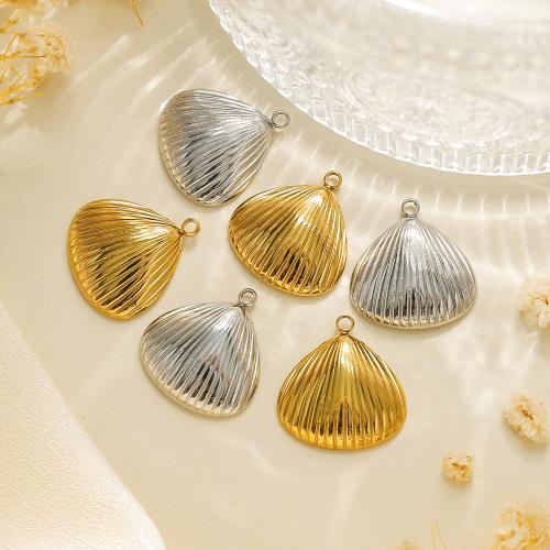 Stainless Steel Pendants, 304 Stainless Steel, Shell, plated, DIY, more colors for choice, 10PCs/Bag, Sold By Bag