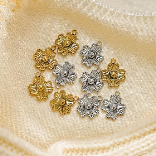 Stainless Steel Flower Pendant, 304 Stainless Steel, plated, DIY, more colors for choice, 10PCs/Bag, Sold By Bag