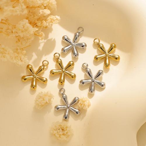 Stainless Steel Flower Pendant, 304 Stainless Steel, plated, DIY, more colors for choice, 10PCs/Bag, Sold By Bag