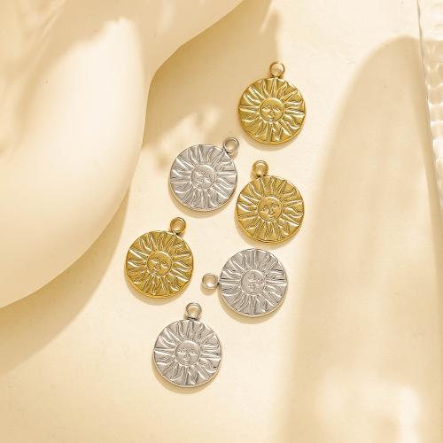 Stainless Steel Pendants, 304 Stainless Steel, Round, plated, DIY, more colors for choice, 10PCs/Bag, Sold By Bag