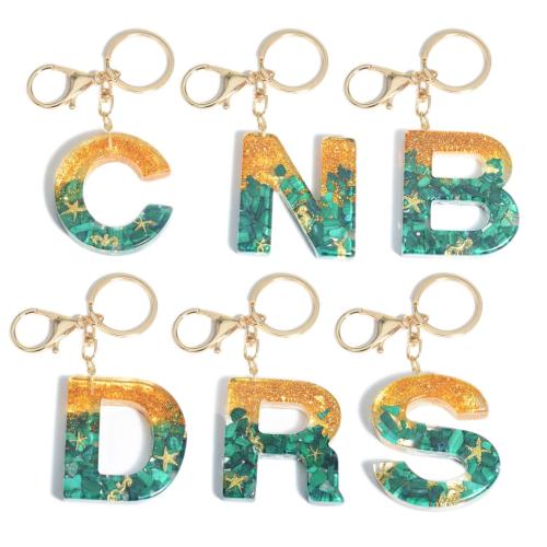 Bag Purse Charms Keyrings Keychains, Resin, with Tibetan Style, Alphabet Letter, epoxy gel, different styles for choice & for woman, 115mm, Sold By PC