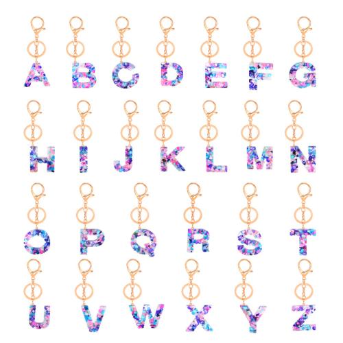 Bag Purse Charms Keyrings Keychains, Resin, with Tibetan Style, Alphabet Letter, epoxy gel, Unisex & different styles for choice, 115mm, Sold By PC