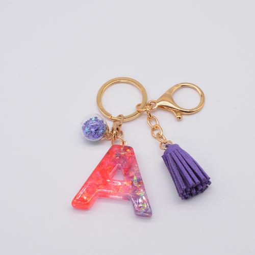 Bag Purse Charms Keyrings Keychains, Resin, with Tibetan Style, Alphabet Letter, epoxy gel, different styles for choice & for woman, Sold By PC