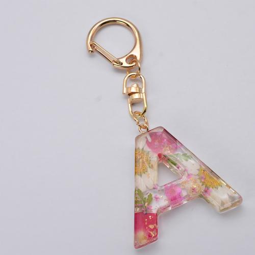 Bag Purse Charms Keyrings Keychains, Resin, with Tibetan Style, Alphabet Letter, epoxy gel, Unisex & different styles for choice, Sold By PC