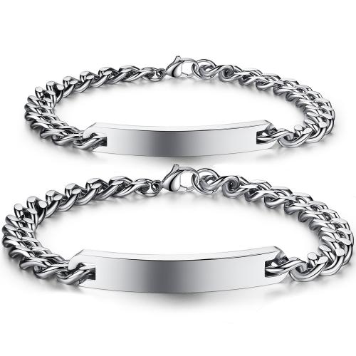 Titanium Steel Couple Bracelet, plated, different styles for choice & for couple, Sold By PC