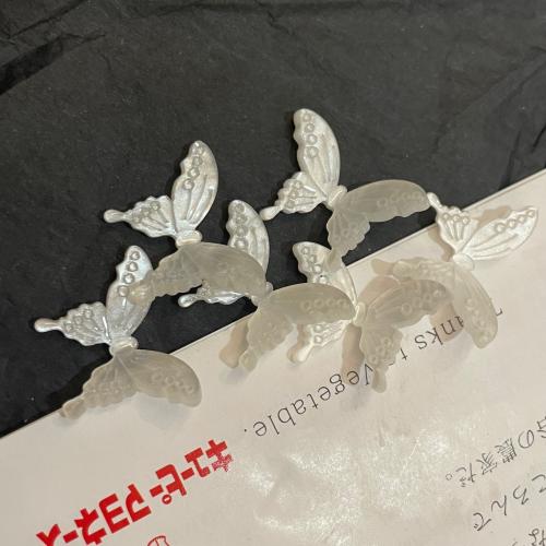 Acetate Hair Accessories DIY Findings, Butterfly, white, 25x28mm, Sold By PC