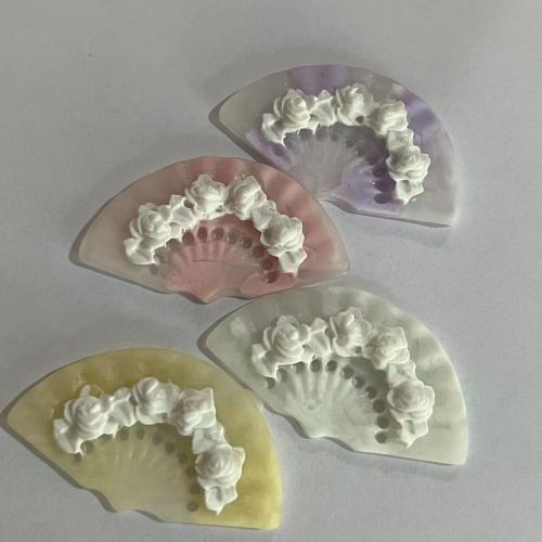 Harz Haar Accessories DIY Zubehöre, Fach, Geprägt, Zufällige Farbe, 50x30mm, verkauft von PC
