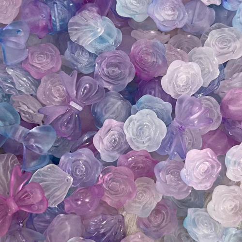 Perles bijoux en résine, modèle mixte & DIY & normes différentes pour le choix & givré, violet, beads length 20-50mm, Vendu par sac