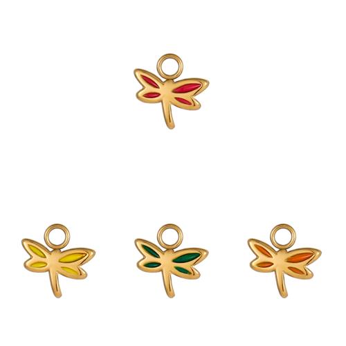 Stainless Steel Animal Pendants, 304 Stainless Steel, Butterfly, gold color plated, DIY & enamel, more colors for choice, Sold By PC