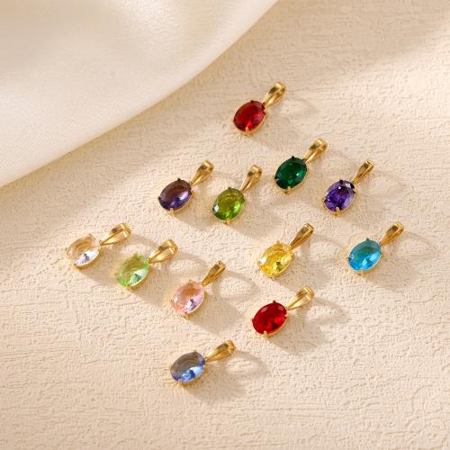 Stainless Steel Pendants, 304 Stainless Steel, gold color plated, DIY & micro pave cubic zirconia, more colors for choice, Sold By PC