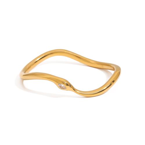 Bracelet en acier inoxydable, Acier inoxydable 304, Plaqué or 18K, styles différents pour le choix & pour femme & avec strass, Vendu par PC