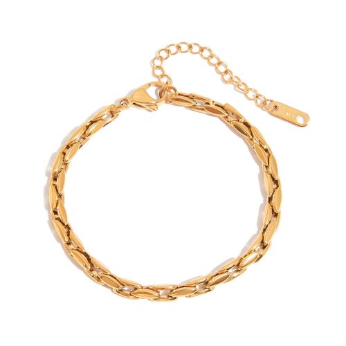 Stainless Steel Jewelry Bracelet, 304 Stainless Steel, 18K gold plated, fashion jewelry & different styles for choice & for woman, Sold By PC