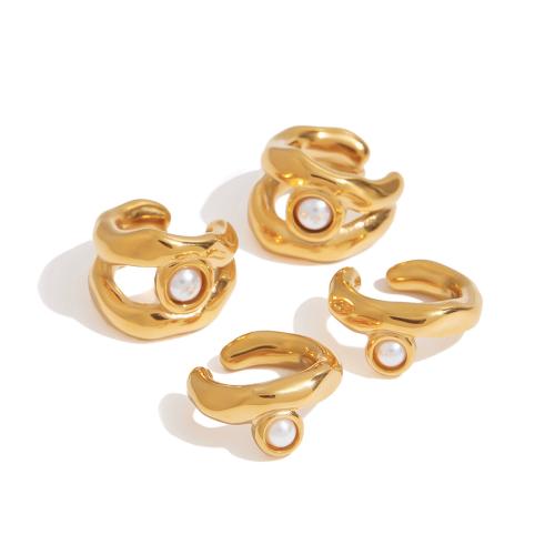 304 Stainless Steel Jewelry Set, with Plastic Pearl, plated, fashion jewelry & different styles for choice & for woman, golden, Sold By PC