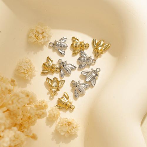 Stainless Steel Animal Pendants, 304 Stainless Steel, Bee, plated, DIY, more colors for choice, 10PCs/Bag, Sold By Bag