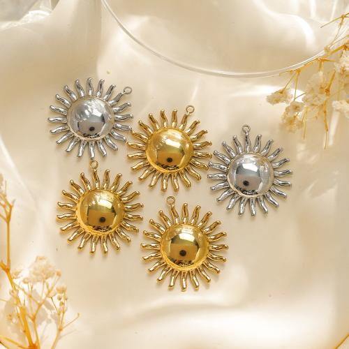 304 Stainless Steel Pendant, Sun, plated, DIY, more colors for choice, 10PCs/Bag, Sold By Bag