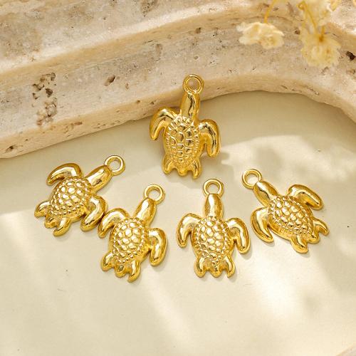 304 Stainless Steel Pendant, Turtle, gold color plated, DIY, more colors for choice, 10PCs/Bag, Sold By Bag