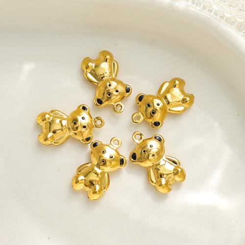 304 Stainless Steel Pendant, Bear, gold color plated, DIY & enamel, more colors for choice, 10PCs/Bag, Sold By Bag