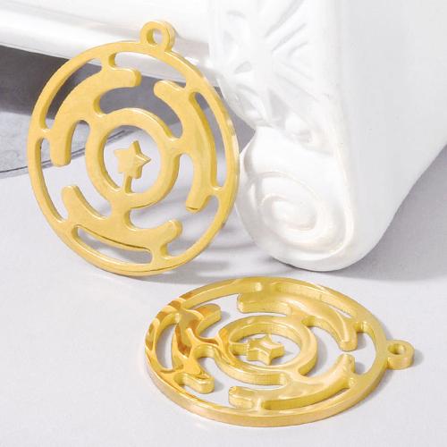 Stainless Steel Pendants, 304 Stainless Steel, Round, plated, DIY, more colors for choice, 10PCs/Bag, Sold By Bag
