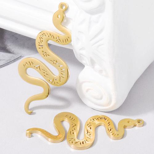 Stainless Steel Animal Pendants, 304 Stainless Steel, Snake, plated, DIY, more colors for choice, 10PCs/Bag, Sold By Bag