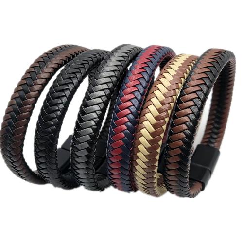 PU Leather Bracelet, with Tibetan Style, punk style & Unisex, more colors for choice, Length:Approx 8.5 Inch, Sold By PC