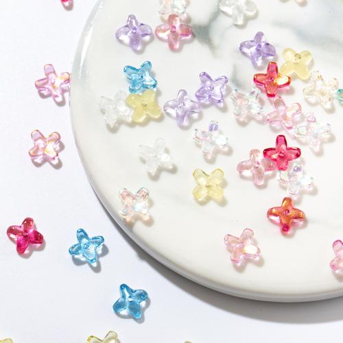 Lampwork Hair Accessories DIY Findings, Flower, Random Color, 6x8mm, Sold By PC
