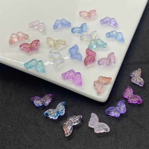 Fashion Lampwork Pendants, Butterfly, DIY, more colors for choice, 8x15mm, Sold By PC