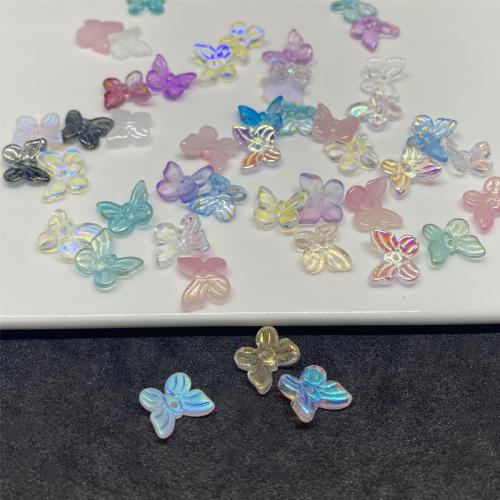 Fashion Lampwork Pendants, Butterfly, DIY, Random Color, 10mm, Sold By PC
