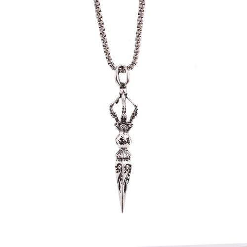 Tibetan Style Necklace, with leather cord, Vajra, plated, Unisex & different styles for choice, Length:Approx 19.5-31.5 Inch, Sold By PC