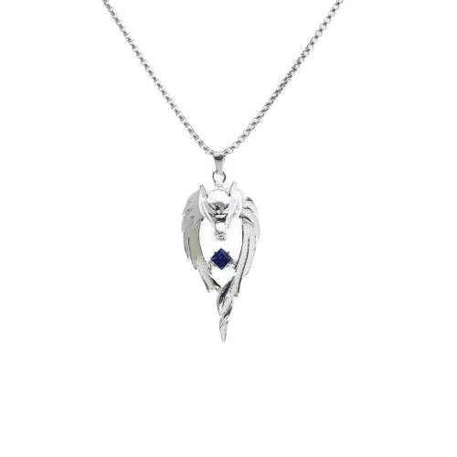 Tibetan Style Necklace, with 304 Stainless Steel Chain, Wolf, Unisex & luminated, more colors for choice, Length:Approx 19.5-31.5 Inch, Sold By PC