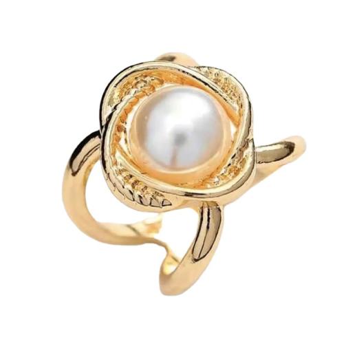 Tibetan Style Scarf Buckle, with Plastic Pearl, Flower, gold color plated, different styles for choice & for woman, scarf buckle length 20-35mm, Sold By PC