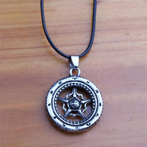 Tibetan Style Necklace, with leather cord, Wheel, plated, different styles for choice & for man, Length:Approx 16-20 Inch, Sold By PC