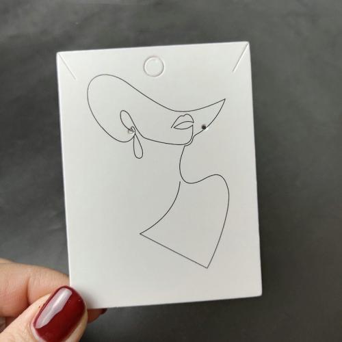 Paper Earring Card, printing, more colors for choice, 60x80mm, 100PCs/Set, Sold By Set