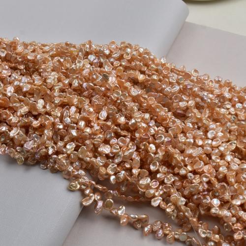 Cultured Baroque Freshwater Pearl Beads, plated, DIY, pink, 6x7mm, Sold By Strand